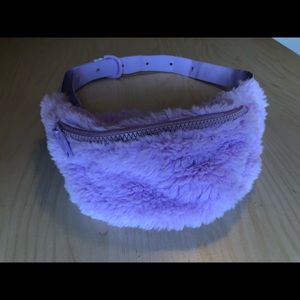 Purple fuzzy fanny pack never worn